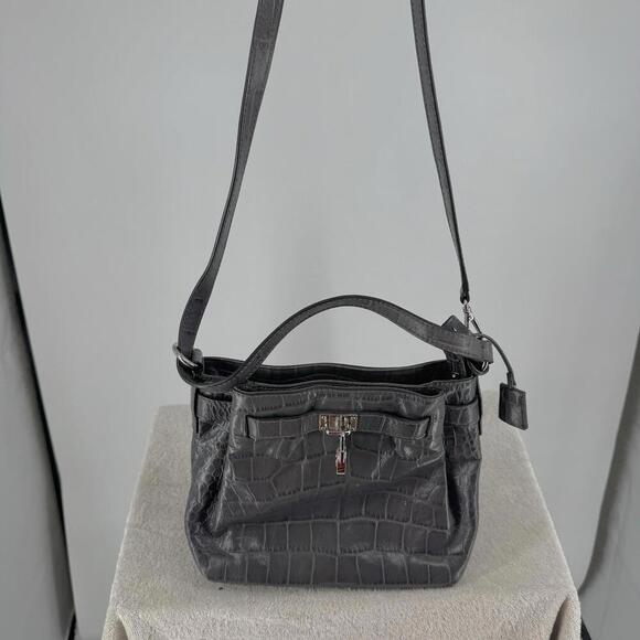 Michael Michael Kors purse gray leather crossbody career workwear office work - Picture 1 of 10